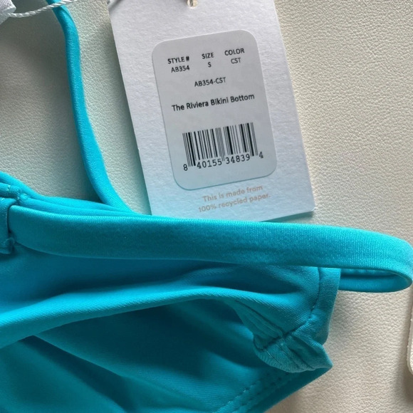 New Andie Swim Bikini Bottom Turquoise Blue - Picture 3 of 3